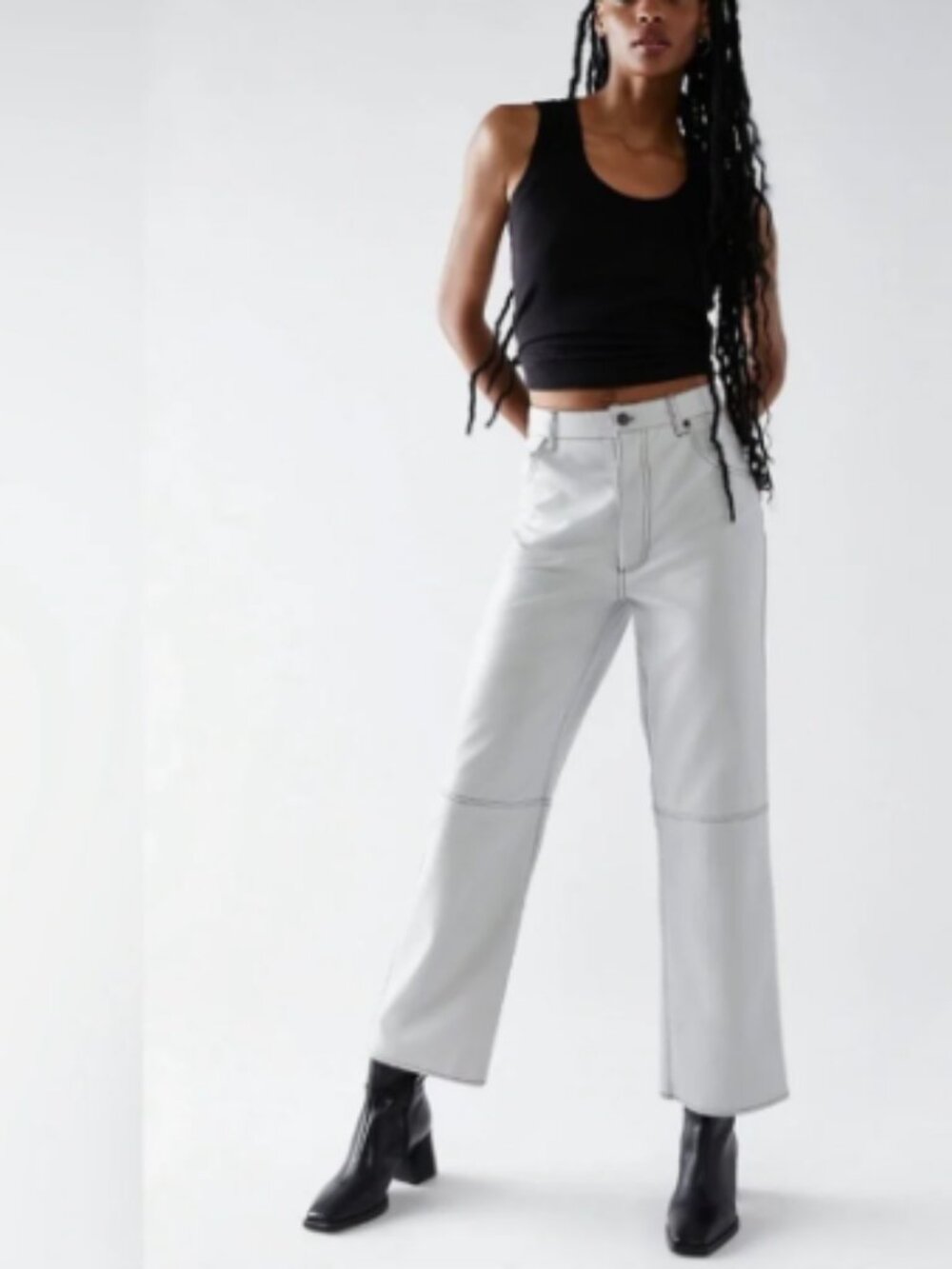 We The Free Free People It Factor Vegan Leather Pants Gray Size 4